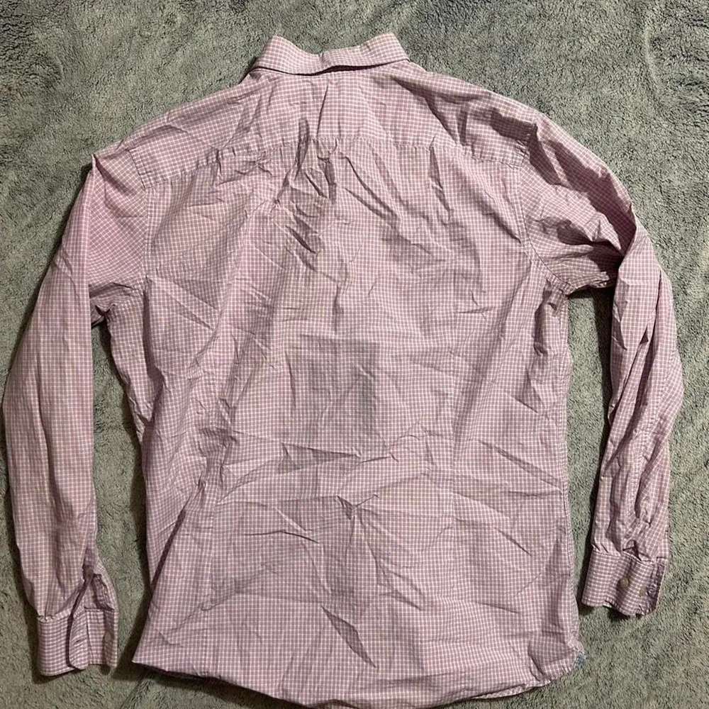 Banana Republic Grant Fit Men's XL Pink White Check Supima Cotton Button Shirt